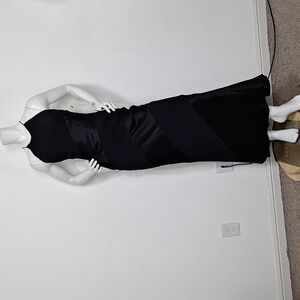 Steppin' Out Vintage NEW Black Romantic Halter Neck Strappy Maxi Dress Size 5/6